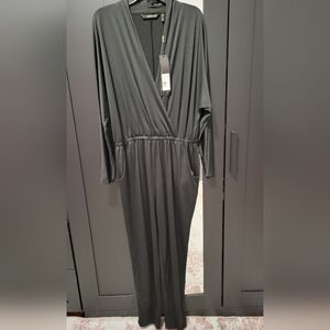 Kardashian Kollection Sleek Black Wrap Jumpsuit
